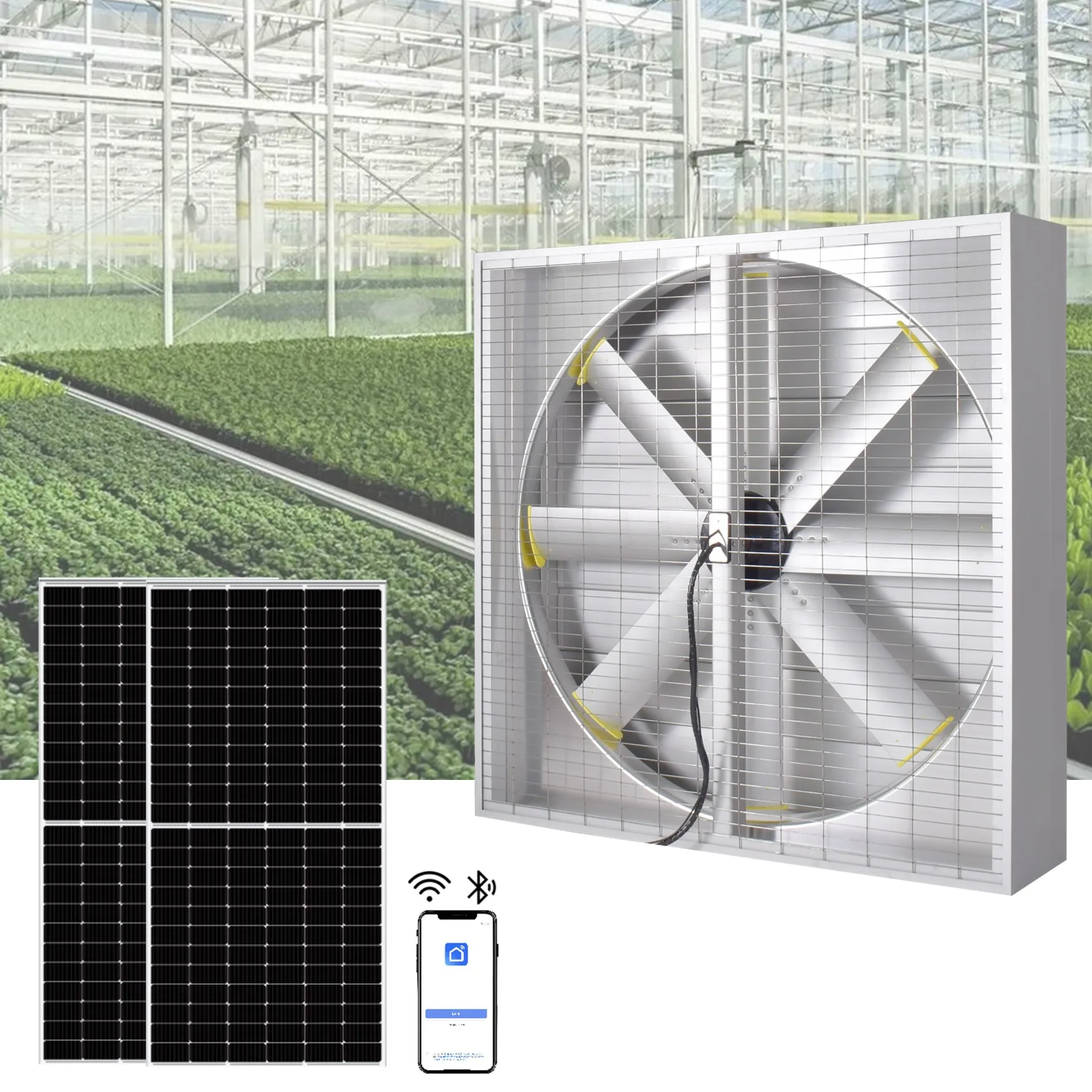 Solar Powered Solar Exhaust Fan For Greenhouse Big Solar Power