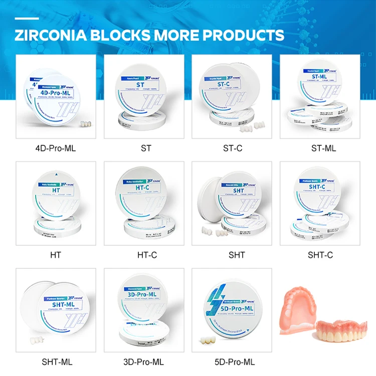 5D New Style Super Translucent Layered Block Zirconium Block Dental Lab Porcelain Moldable Dentures False Teeth