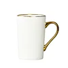 Gold-rimmed, gold-handled cups (not customizable, includes lid and spoon)