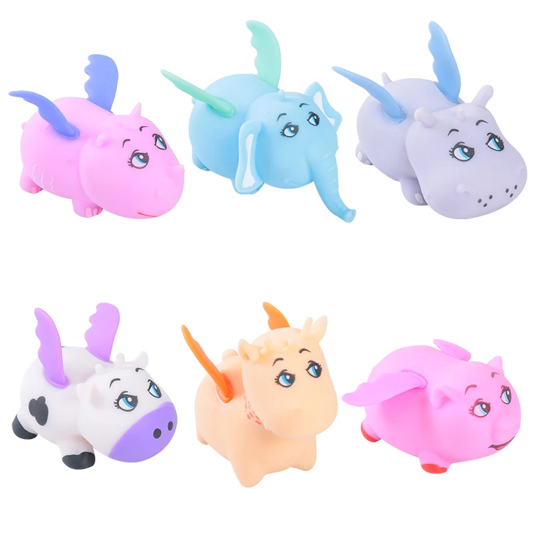 2024 New Design Cute Flying Wing Animals Squeeze Toys Led TPR PVA Dough Slime Stress Relief Fidget Toys for Kids