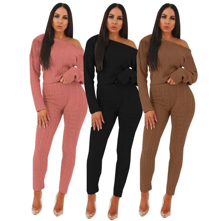 Women Sweater Top High Waist Pant 