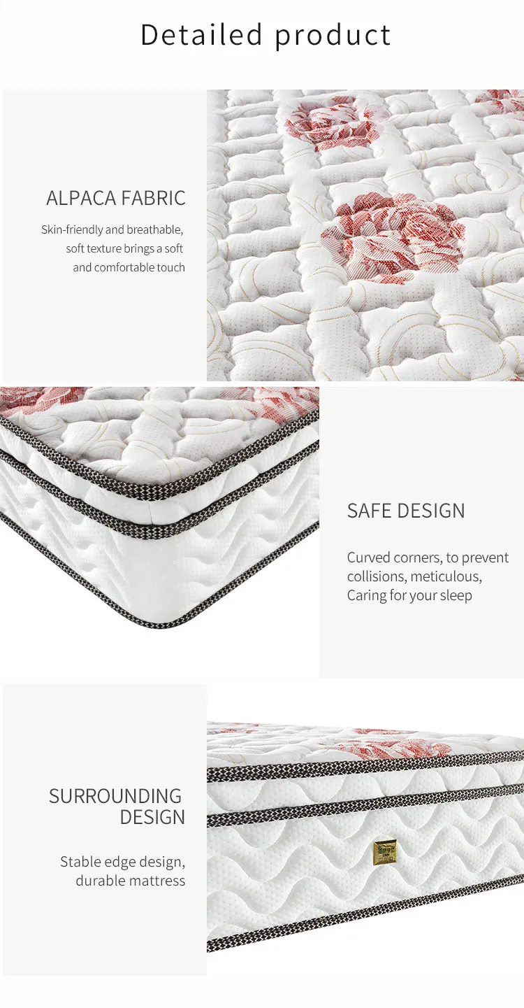 Silence  fireproof compressed pocket spring memory soft foam mattress