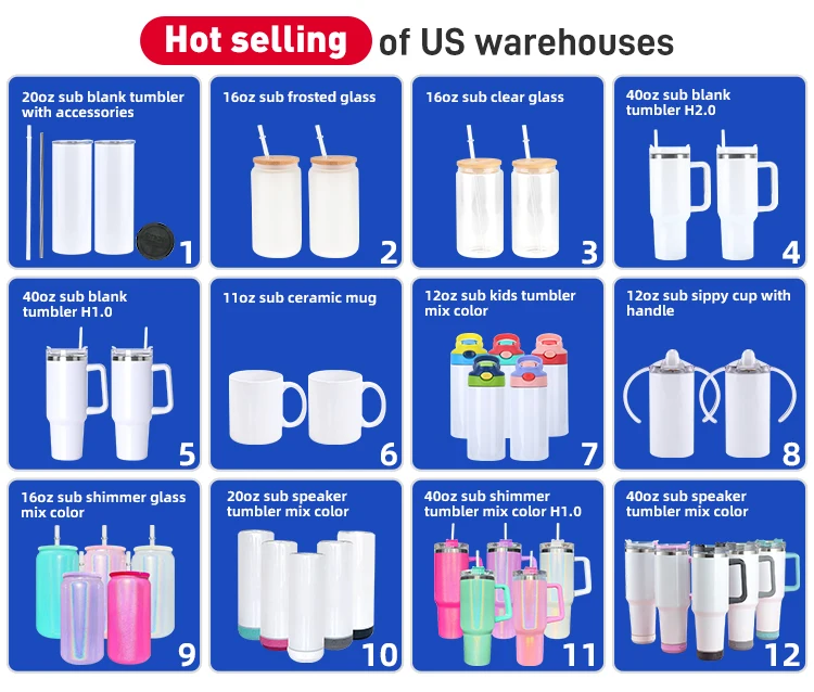 Us Warehouse Sublimate Milk Tumbler For Dinnerware 16oz Candle Jars ...