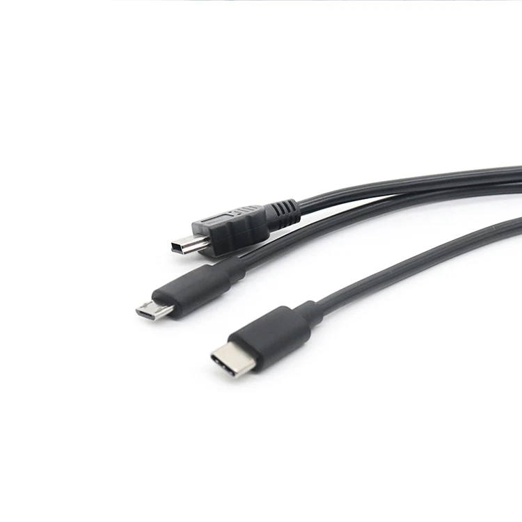 2 in 1 Y Splitter OTG Cable Type C Male to Mini USB Micro USB Connector for Electronics
