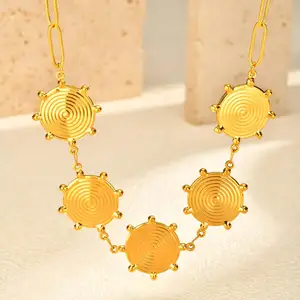 Simple Style Stainless Steel Jewelry Mosquito Coil Shape Necklace Geometric Design Link Chain Necklace