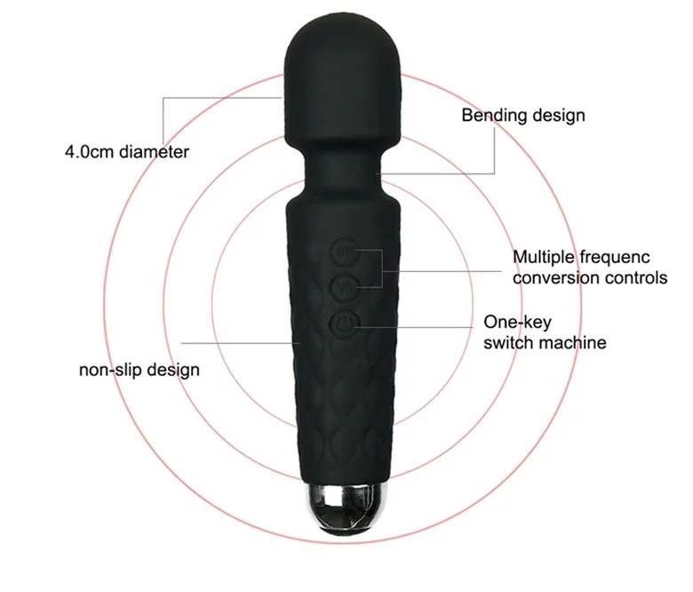 Hot Sell Quiet Vibrator Av Wand Massager , Sex Toys Adult for Women 20  Magic Vibration Modes Sex Toys for Male Woman