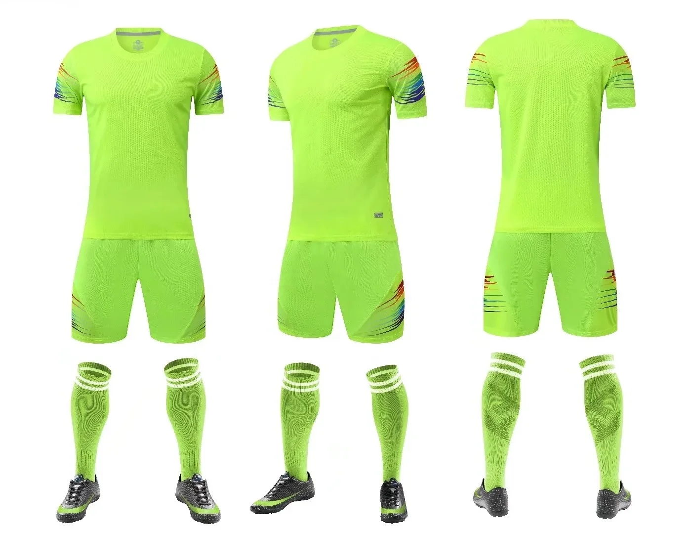 Customized With logo and Numbers Black White Breathable Soccer Kit Bulk Soccer Jerseys