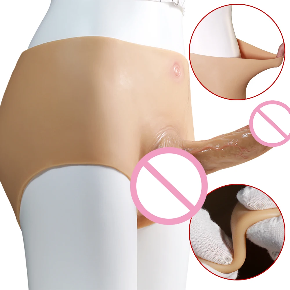 Female Wearable Solid Silicone Realistic Dildo Pants For Woman Strapon Penis Panties For Lesbian Adult Game Sex Products %