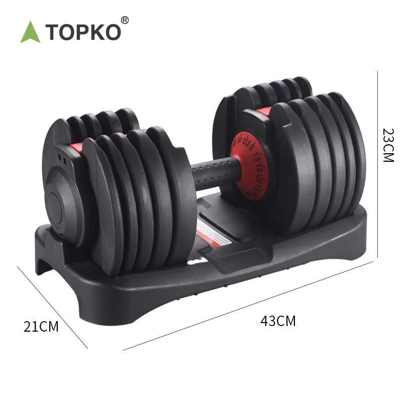TOPKO 5-52.5LB Adjustable Dumbbell Set Multi Functional Fitness Gym Weights for Body Building Adjustable Dumbbells