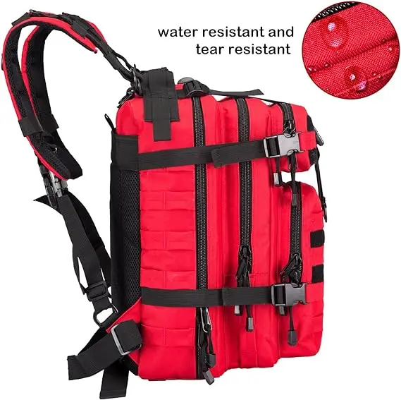 GEAR Large 30L Tactical Backpack Red Molle Pack Bag for Camping for Outdoor Adventures details