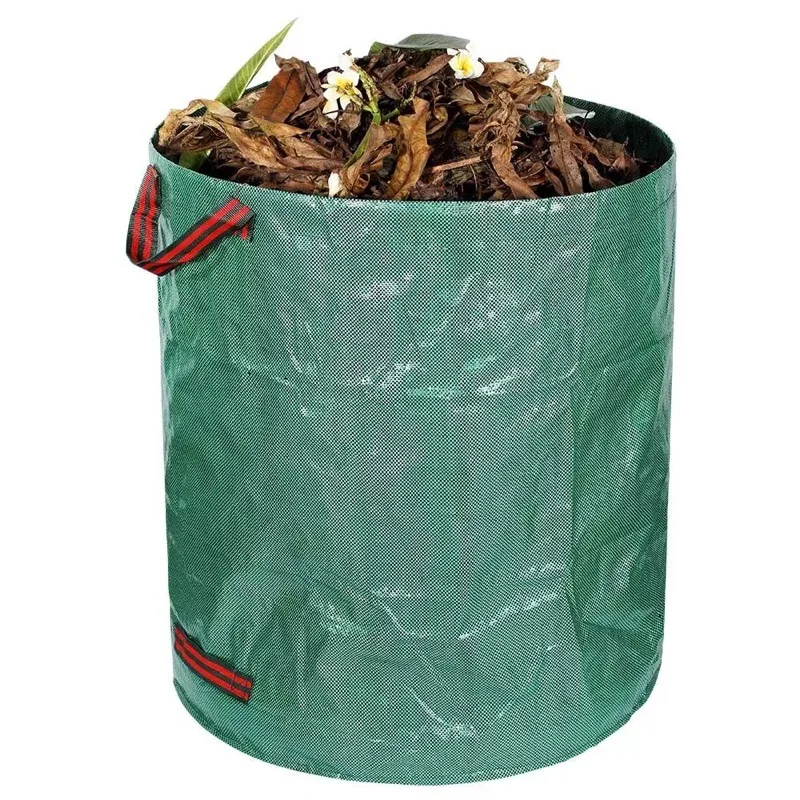 Leaf Garden Waste Storage Container Bag Portable Round Holder Organic ...