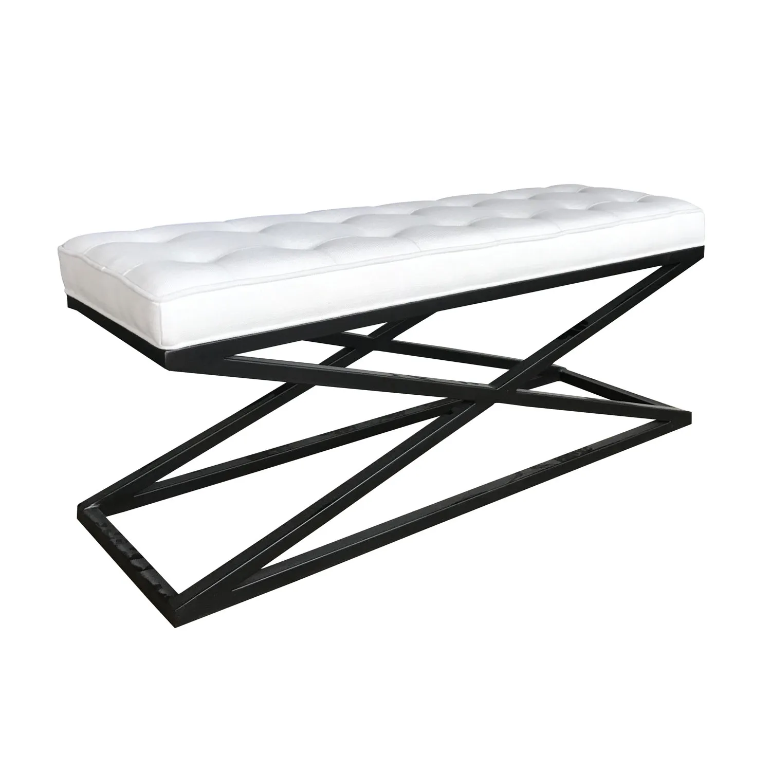 Putih Tahan Air Kain X Bench Tufted Ottoman Kamar Tidur Buy