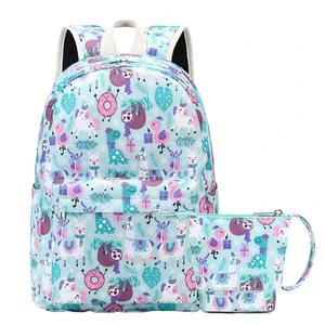 Custom logo Cartoon Primary Teenage Student Child Girls School Backpack Bag Set