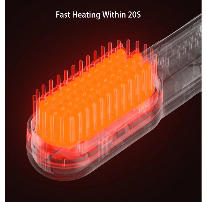 Mini Heat Comb Portable 3 Models Cordless Negative Ions Anti-Scald Mini Hot Comb Fast ...