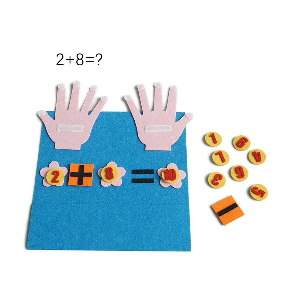 Upin learn number counting addition subtraction felt intellectual diy fingers toy