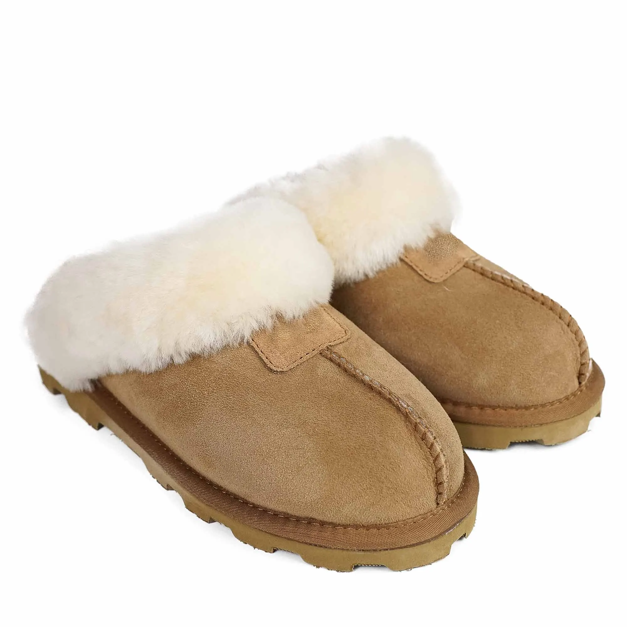 2022 New Design Genuine Leather Sheepskin Fur Slippers Real Wool Soft