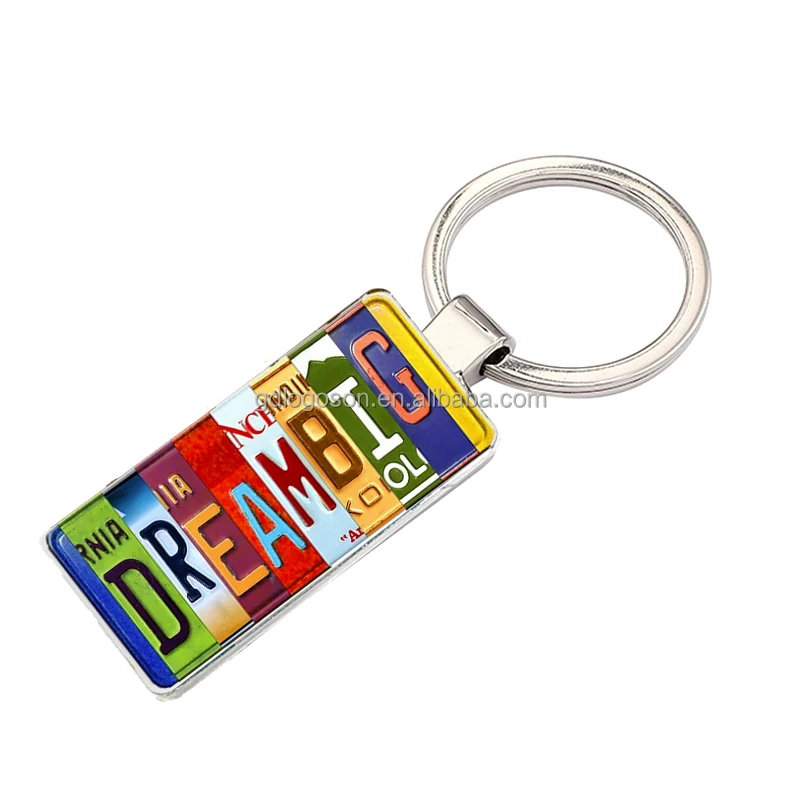 Factory Wholesale Vintage Fashion Brazil Jesus Mini License Plate Zinc Alloy Keychains Custom Logo Durable Metal Souvenir