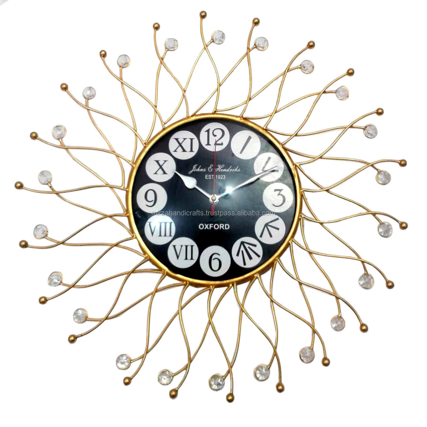 1X 3D Large Wall Clock Metal Crystal Modern Home Decoration Silent Clocks E8Y4 
