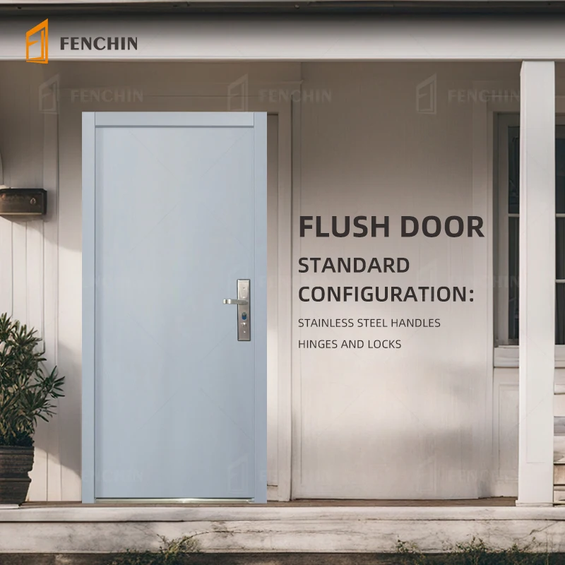 European Style Modern Latest Double Main Moulded Surface Solid Core Exterior Flush Sliding Door Sunmica Design With Groove