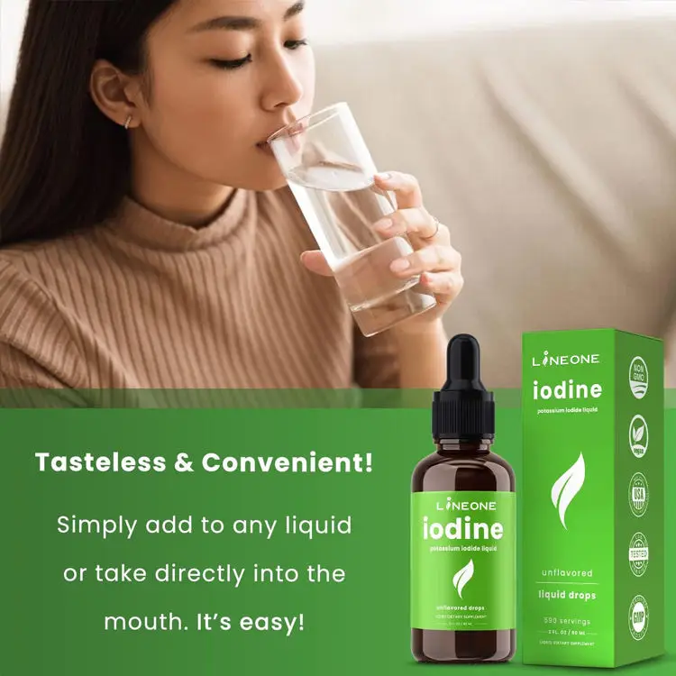 Private OEM Support Drops Iodine potassium iodide liquid Tasteless Focus Energy Boost Health Drops Supplement factory