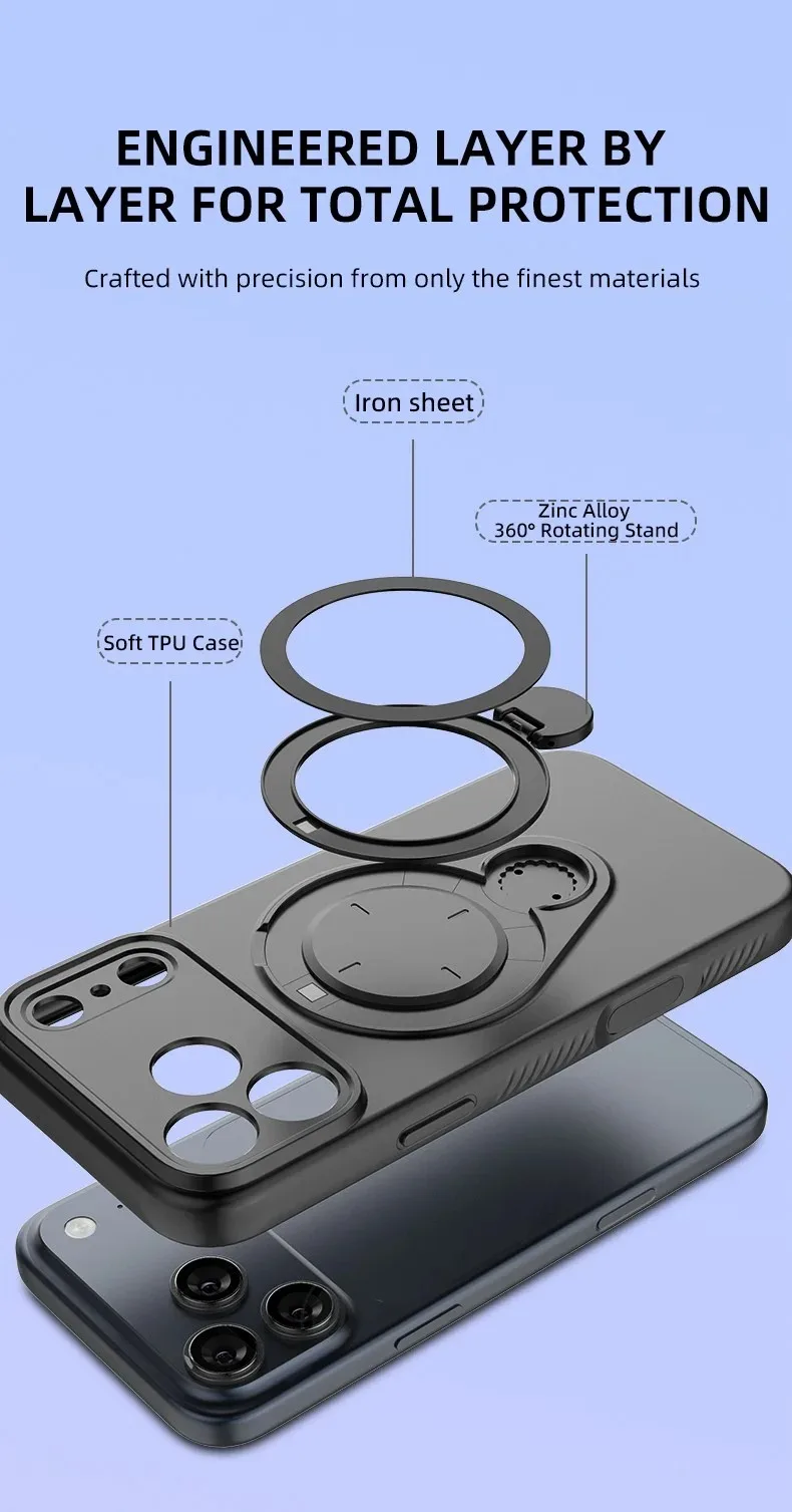 product for iphone 17 pro max kickstand case drop proof  shockproof tpu phone cover support magnetic car mount multiple colors-11