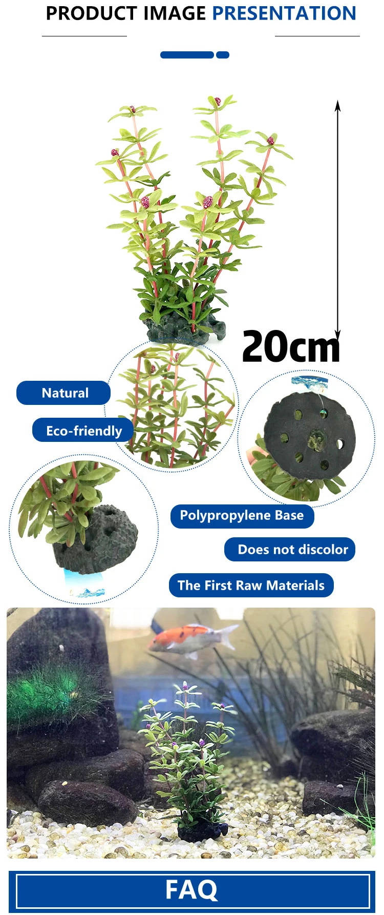 Hot Sale Aquarium Decoration Landscape Aquarium Plastic Aquatic Green Plants