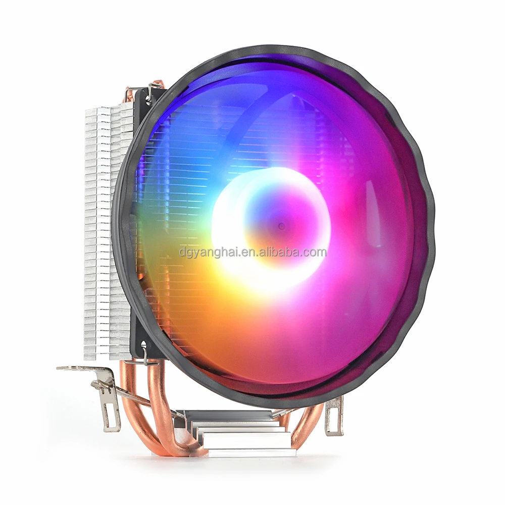 Universal Radiator Heat Pipe PWM Fan Lighted 2 Copper Pipe Computer I5 ...