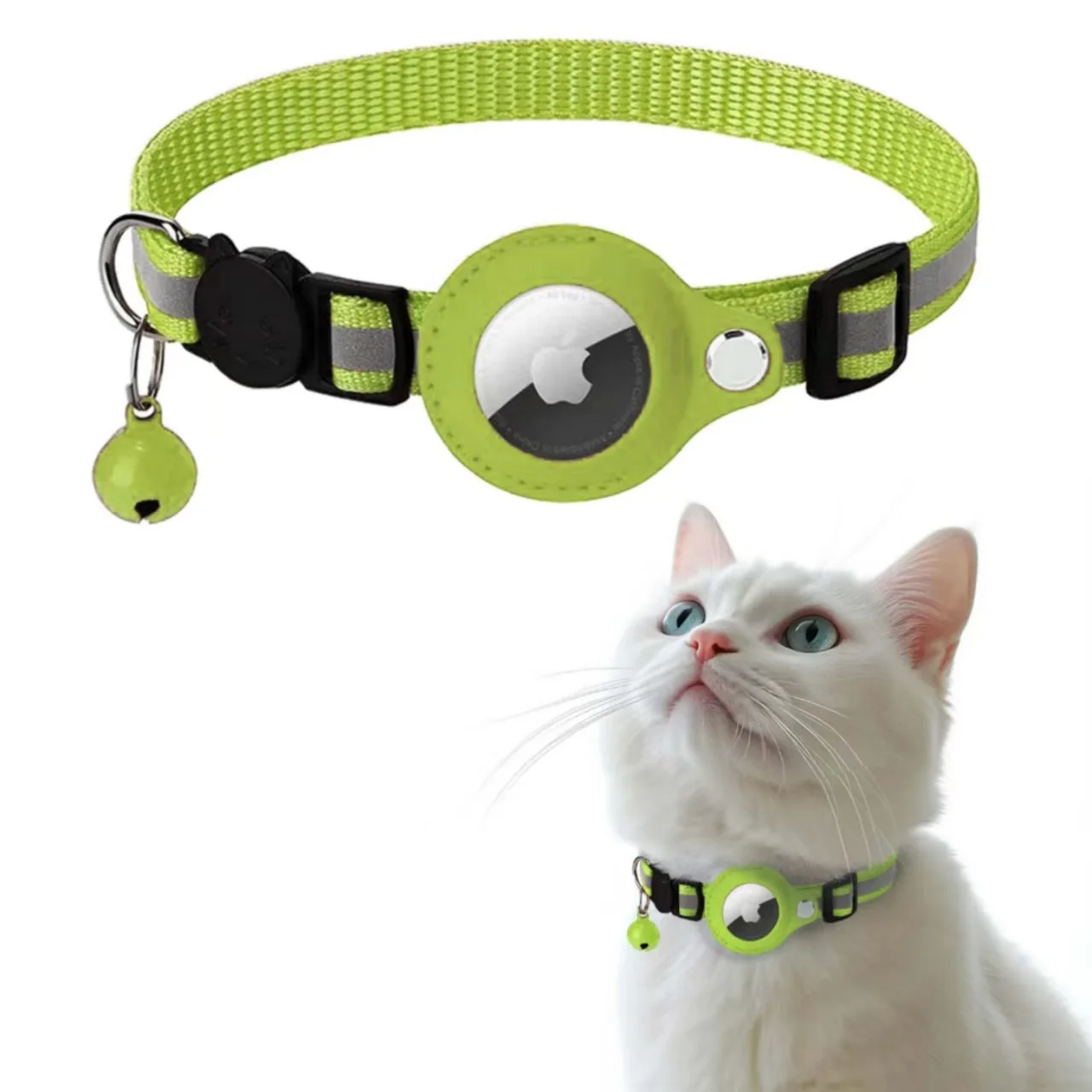 Hot Tracker Holder Cat Collars Reflective Kitten Bell for AirTag Collar With Holder Adjustable for AirTag Cat Collar