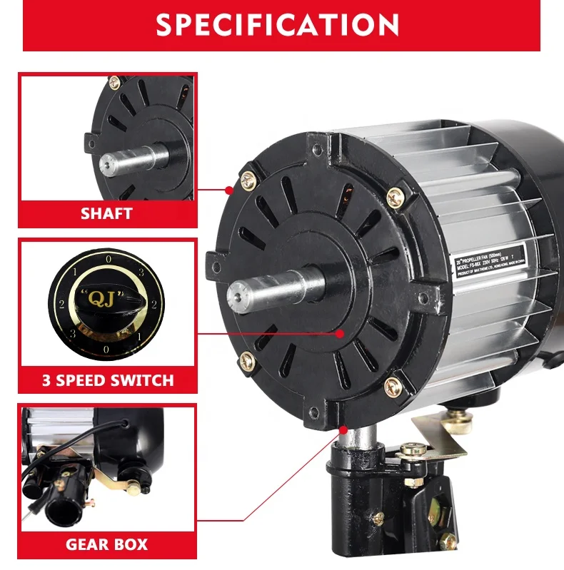 Cooling Industrial Stand Fan, 650mm, ORL, Wall - detail 14
