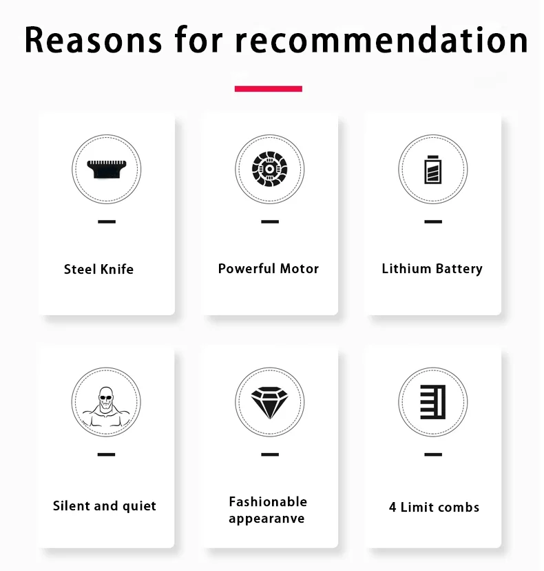 VOAUN V-839 Hair Clippers for Men-Cordless USB Rechargeable Barber Clippers for Hair Cutting Professional Barber Kit Household