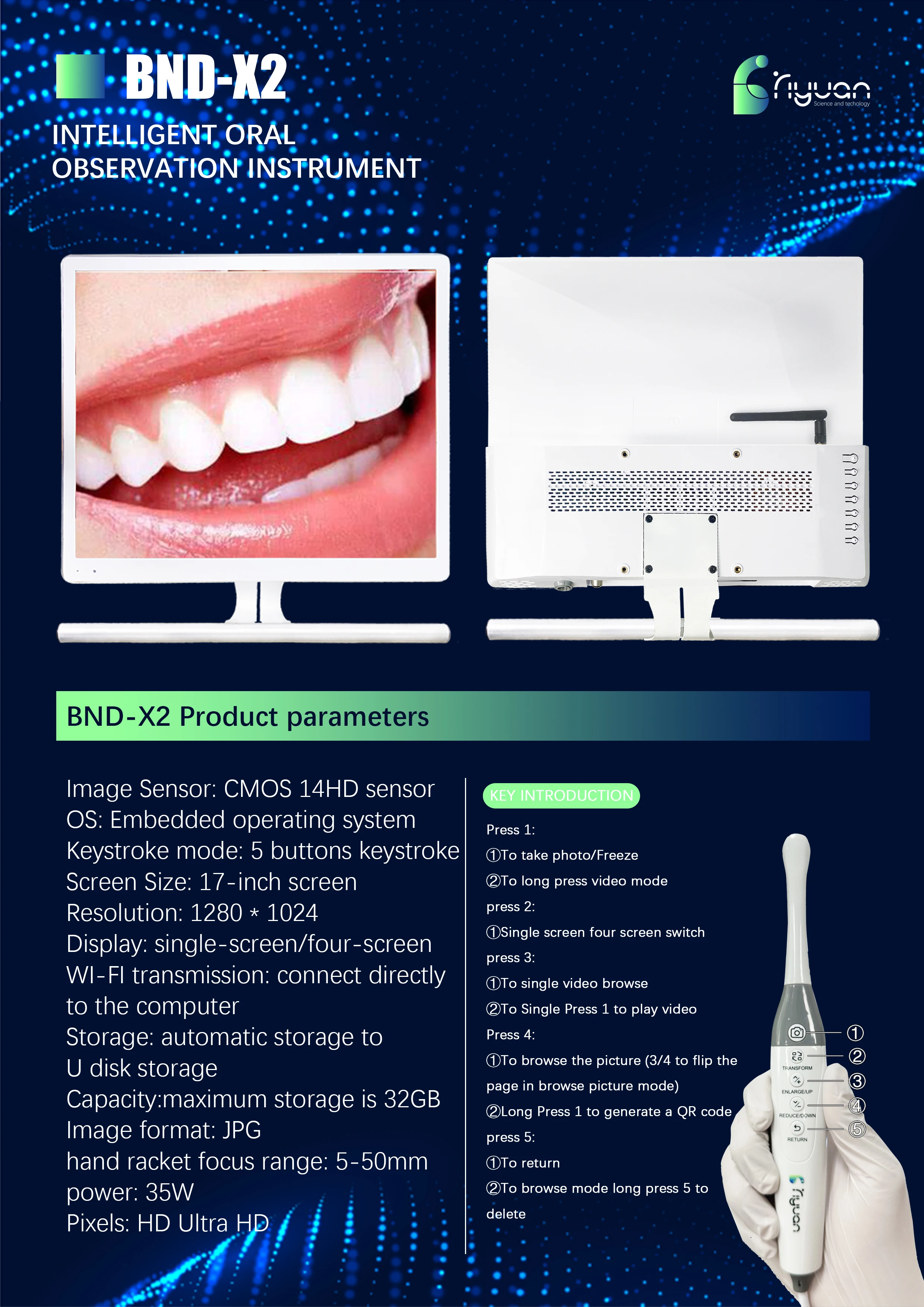 TV/AV Intraoral scanner camera dental camera hd china micro dental oral camera details