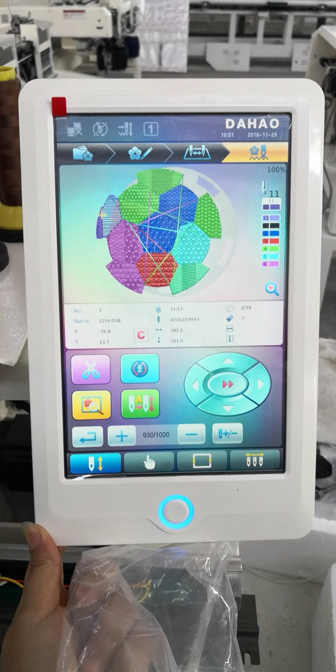 DT1201C Computerized Single Needle 12 Needles Embroidery Machine With Touch Screen