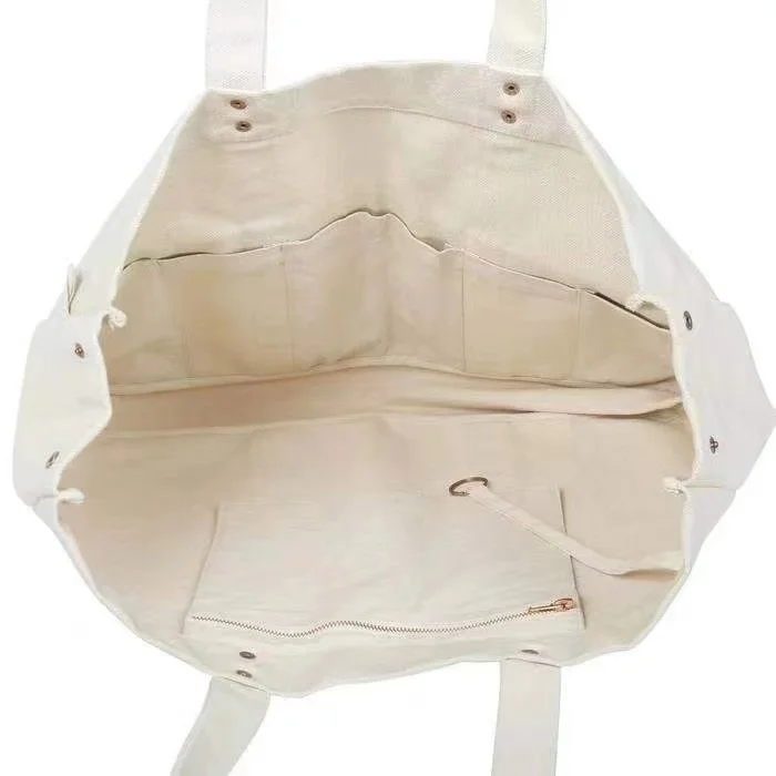 Custom Print Logo Naturally Recyclable Cotton Fabric Beach Bag Multi ...