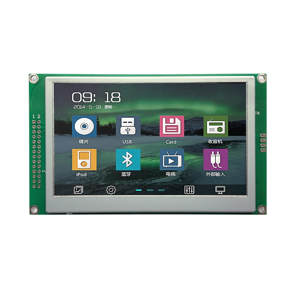 3英寸tft lcd模块480x272彩色显示面板ra8875 8bit 8080/6800 spi i2c