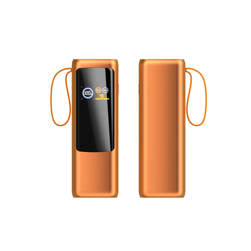 Creative 100W Super Fast Charging Digital Display Power Bank 25000mAh Built-in Cable Lanyard Design Portable Charger PB221