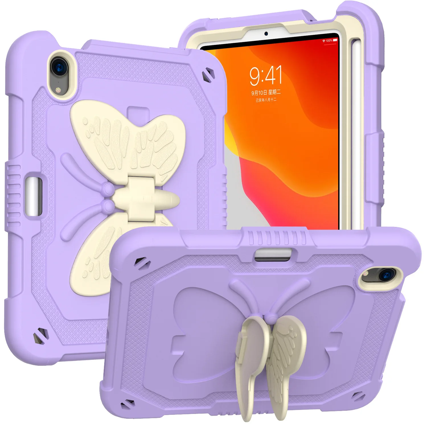 Heavy Duty Shockproof Protective Case for IPad Mini 6 2021 Lightweight Shockproof Handle Stand Rugged Cover