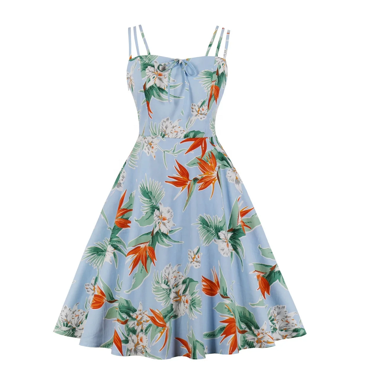 womens red white and blue sundress