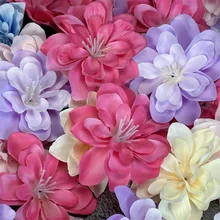 Hot selling artificial delphinium flower head elegant style many colors for flower wall photography props wedding decor