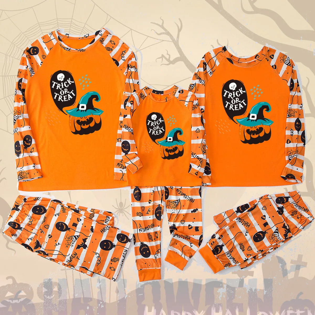 2024 Personalised Custom Print Sublimation Soft Blank Pajamas Set Matching Halloween Pjs for Family Adult Women Men Pj