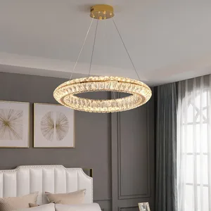 Zeal Lighting Modern Simplicity Pendant Lighting Three Tier Round Ceiling Crystal Ring Chandelier