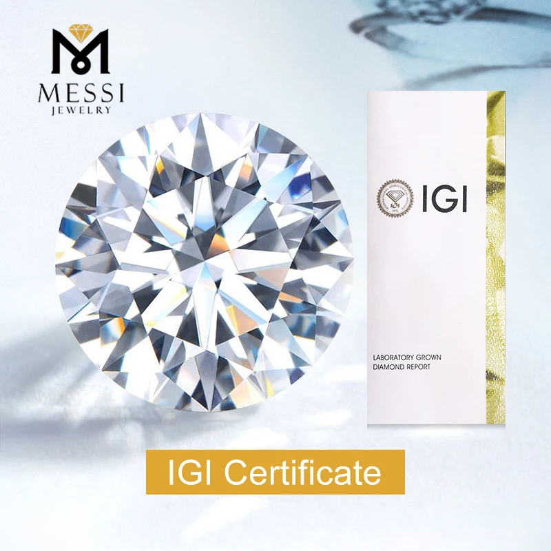 Custom Diamond Jewelry IGI Certificate Diamond HPHT Round VVS1 1CT