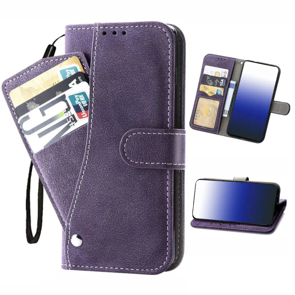 Luxury Leather Soft Matte Mobile Phone Case Magnetic Wallet Cover with 180 rotating Card Holders for Alcatel Tetra factory