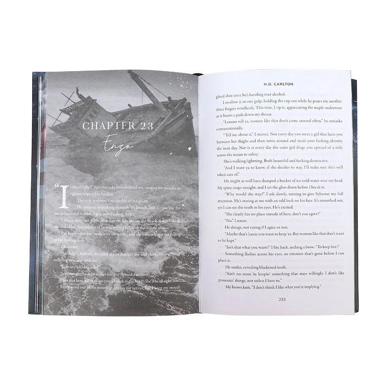 Well Designed Full Color Custom Gold Foil Hardcover Book with Sprayed Edges Hardback Collect Novel Book Printing Supplier