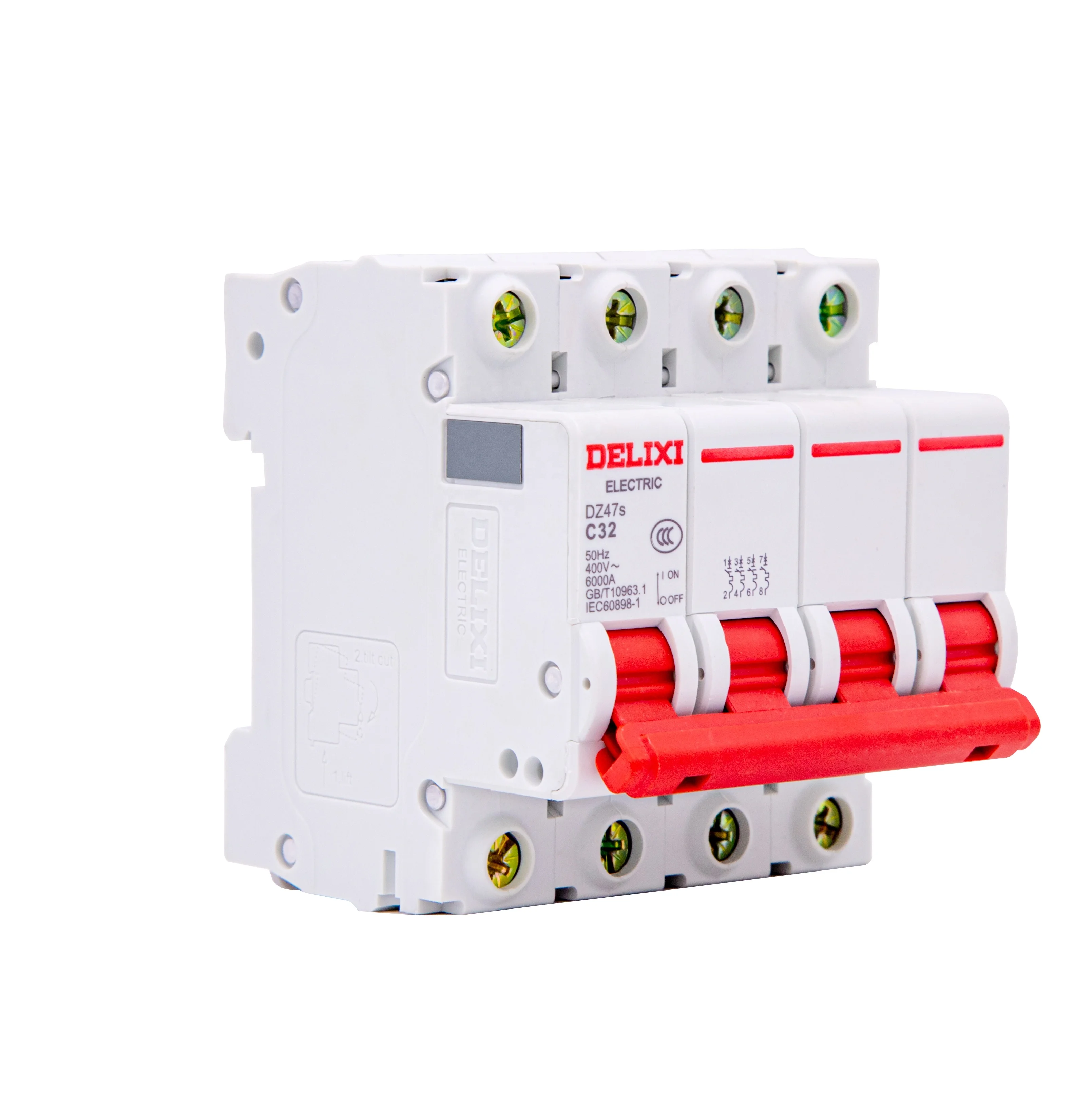 Delixi DZ47s Generator Circuit Breaker Price Three Phase 4 Pole Miniature Circuit Breaker Electrical