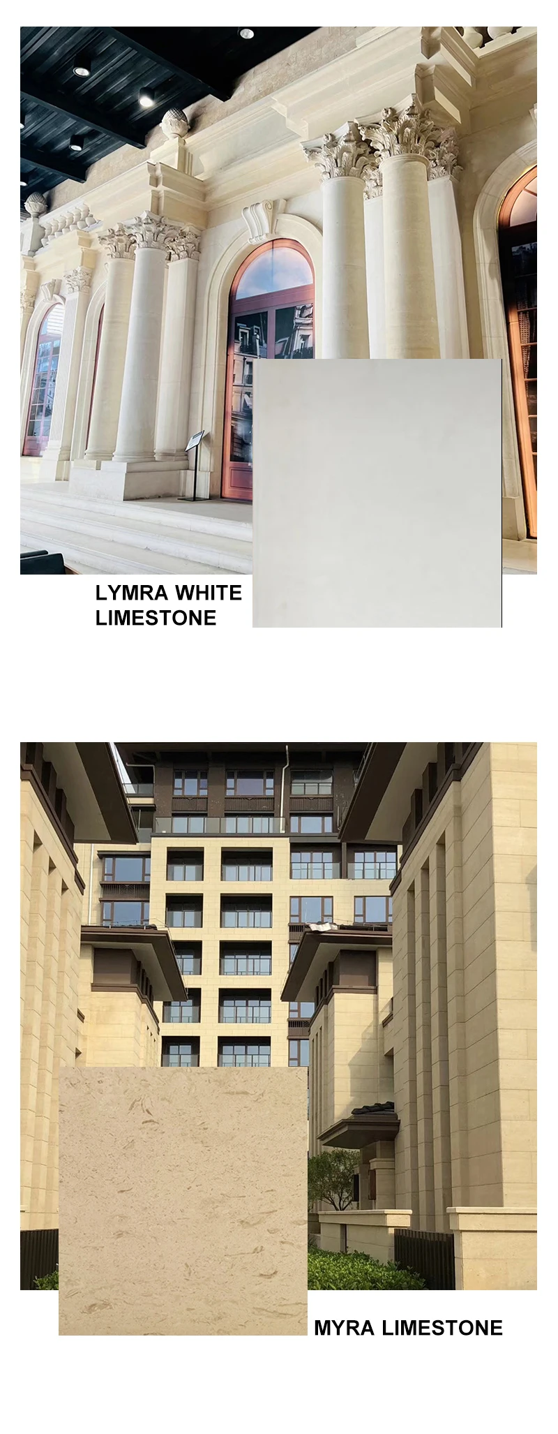 product modern villa design beige limestone slabs outdoor project exterior wall cladding material block tile tumbled surface finishining-5