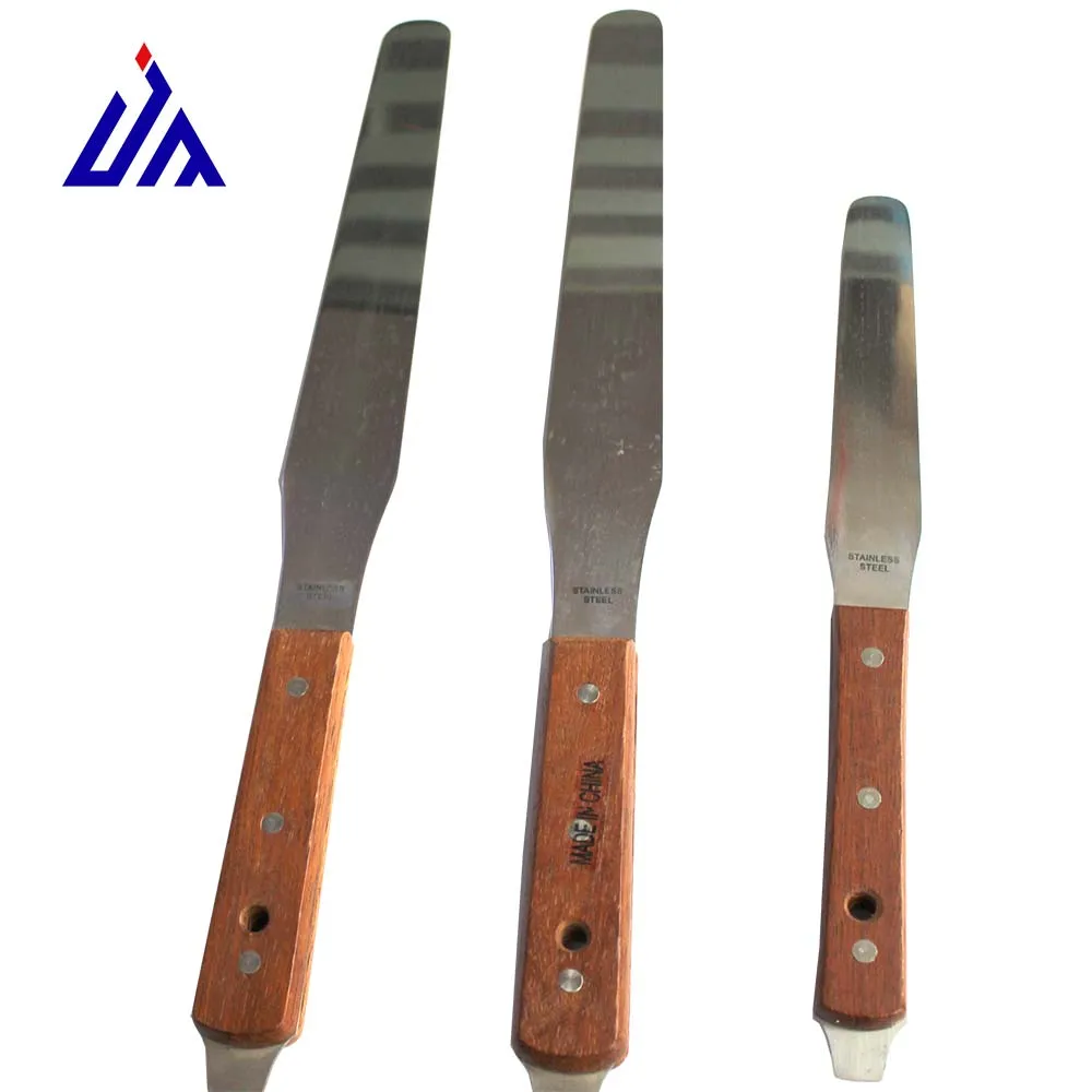 High Quality Stainless Steel  Knife with Wooden Handle Spatula for Screen Printing Inks factory