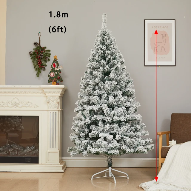 Sevenlots 180cm artificial christmas tree snow flocking holiday 6ft  , many stocks