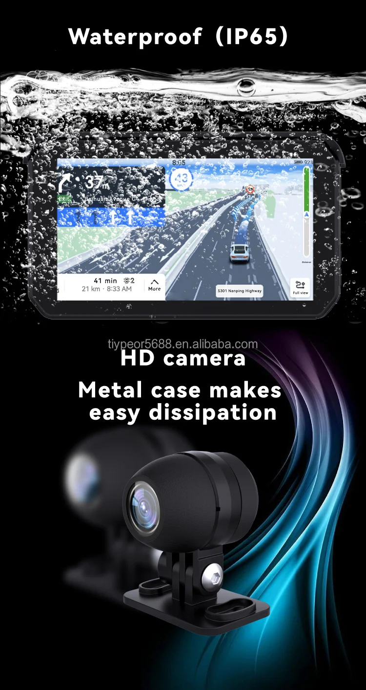 product tiypeor gps navigation motorcycle ipx7 waterproof moto tpms monitor system carplay display screen portable android auto monitor-9