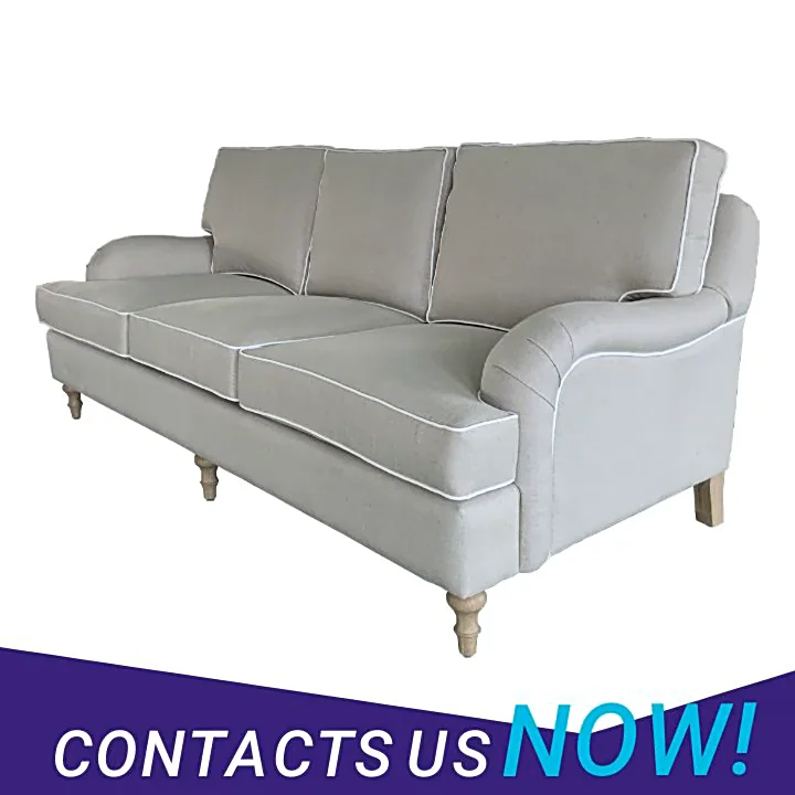 French Country Style Classical 3 Seater Roll Arm Upholstery Sofa Modern