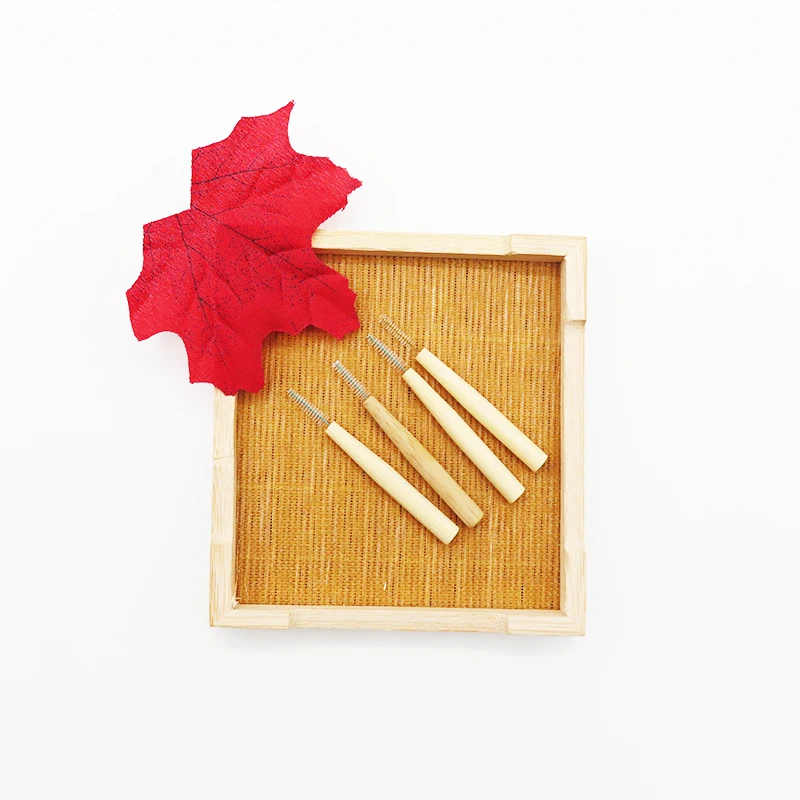 Высококачественные органические бамбуковые микрозубные палочки с индивидуальным логотипом, I-образная Стоматологическая межзубная щетка